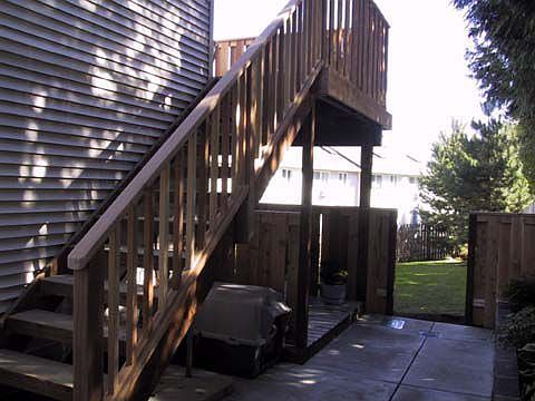 Stairway from main level to patio