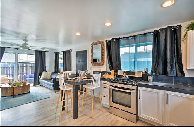 kitchen and living room