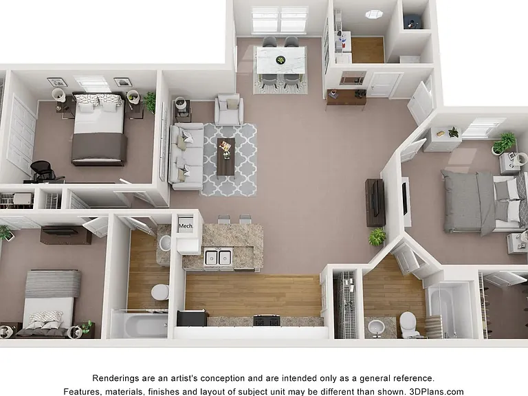A photo of our 3x2 floor plan, The Oak.