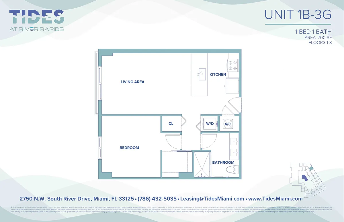 Floor plan 1B-3G