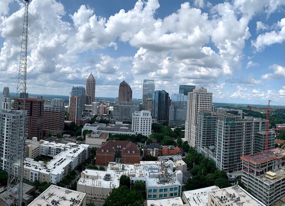 actual balcony view 26th floor facing north midtown Atlanta