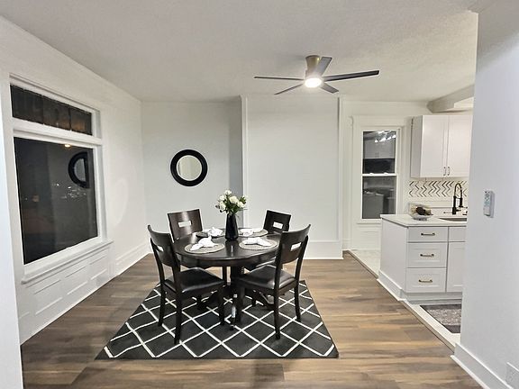 dining area with beautiful picture window
