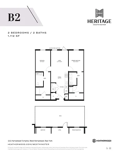 Floor plan 2 Bed, 2 Bath- B2