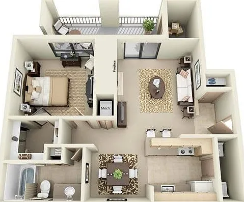 1 Bedroom | 1 Bath | 786 SF 1 Bedroom | 1 Bath | 786 SF