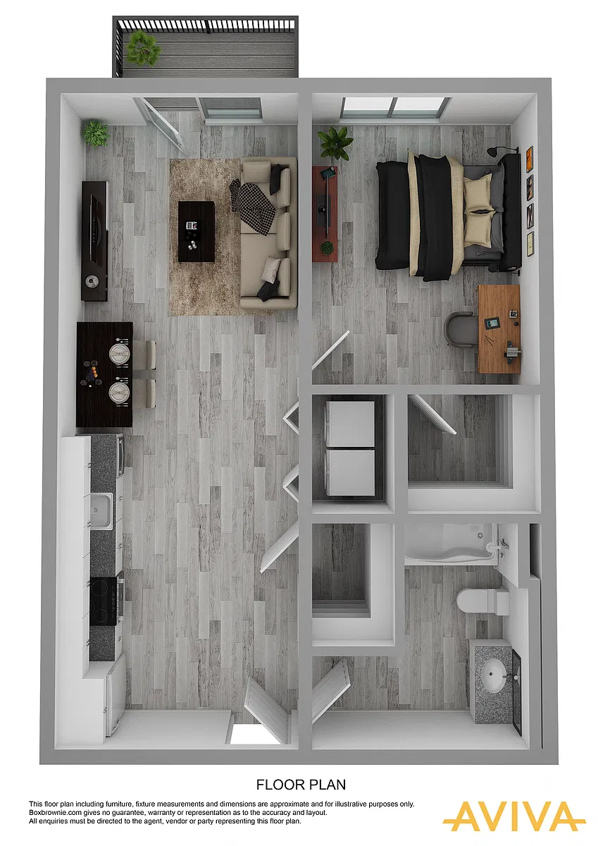 Floor plan 1 Bedroom A - Alt 2