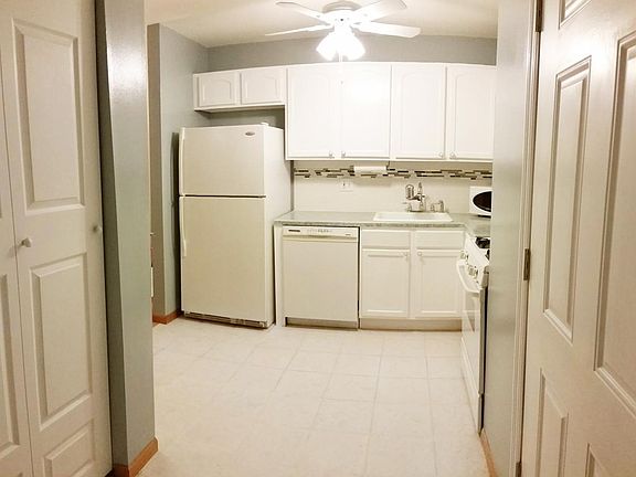 Kitchen view from entranceway (Door to enter is shown on the