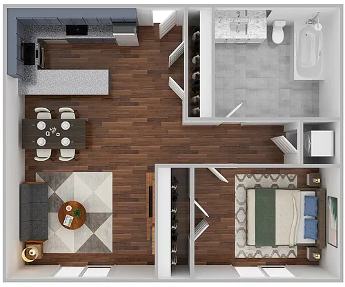Floor plan 1 Bedroom, Income Restrictions