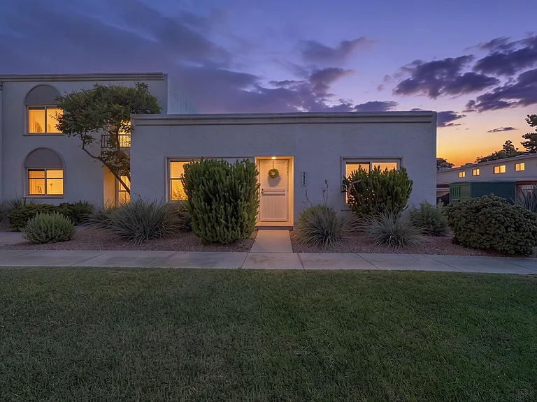 Front door at night