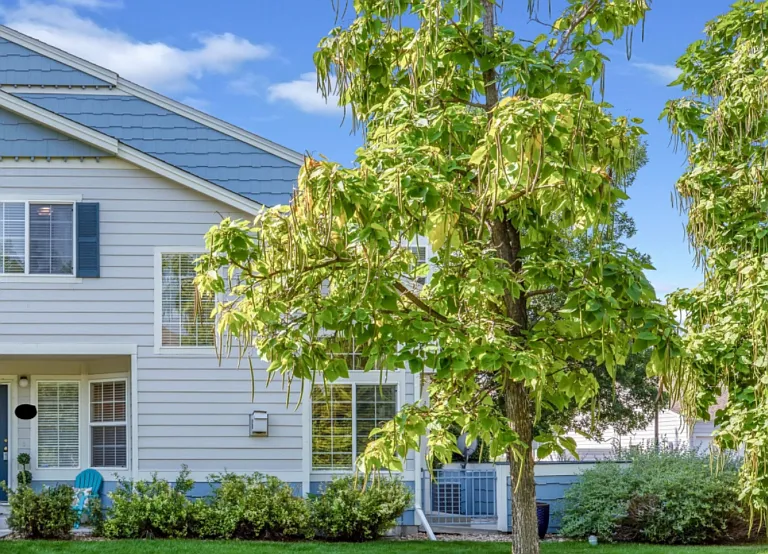 Exterior view of the townhome from front