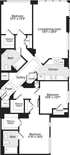 Floor plan 3+ Bedrooms C