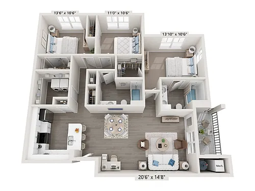Floor plan C40E-H