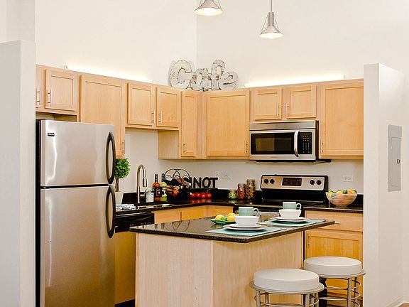 Granite Countertops & Stainless Steel Appliances are Standard in Ovaltine Court Kitchens