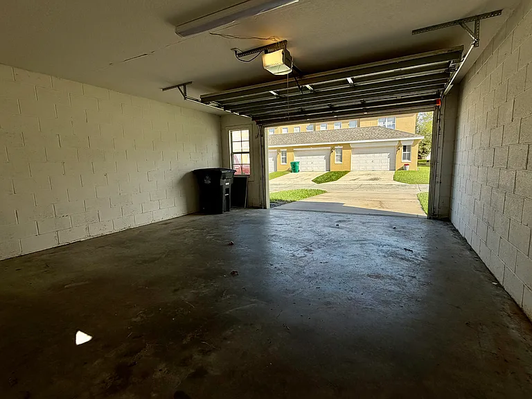 Spacious garage.