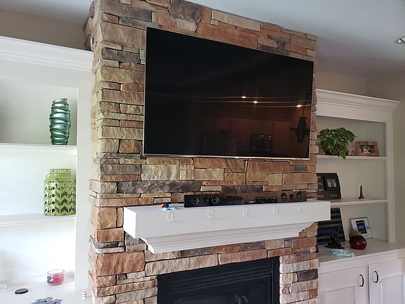 Propane fireplace, hidden cables