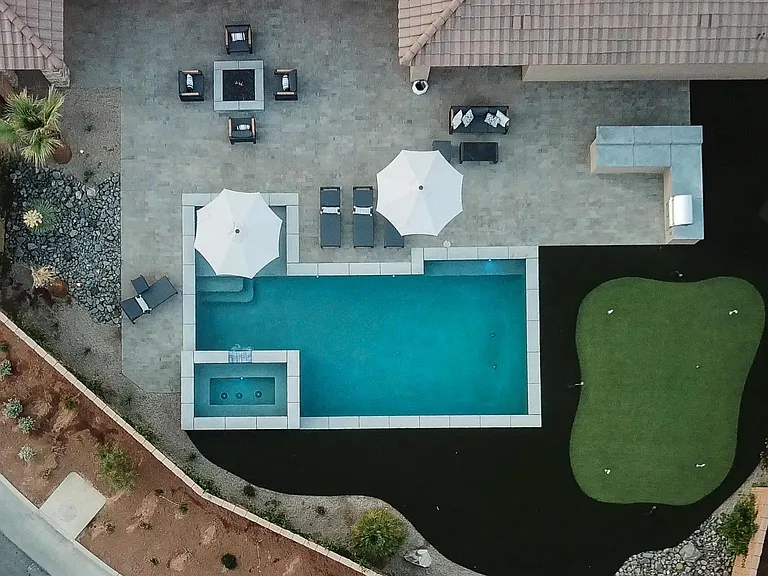 Aerial View of Backyard Area