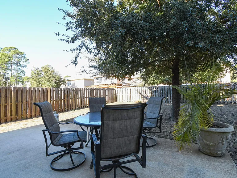 Fenced in backyard