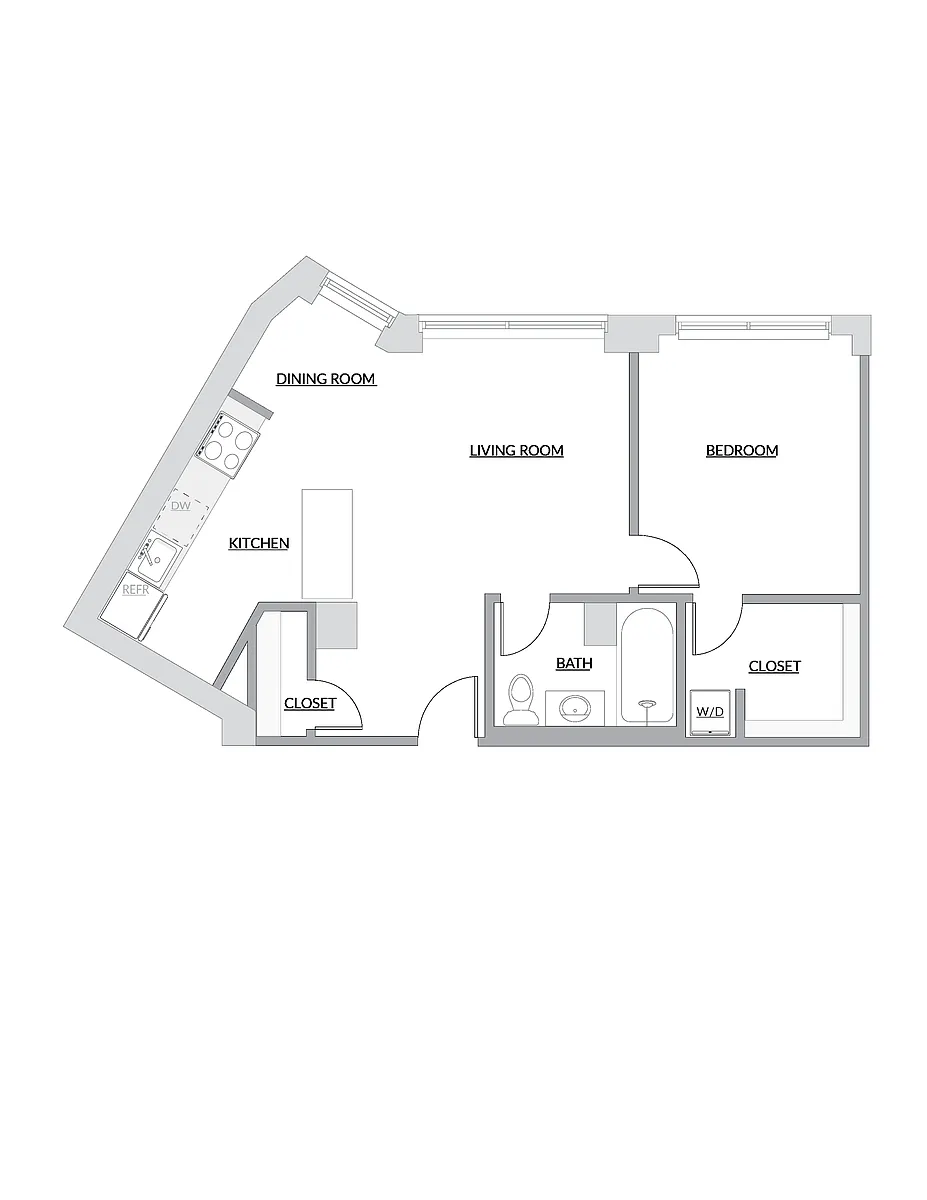 Floor plan One Bedroom F