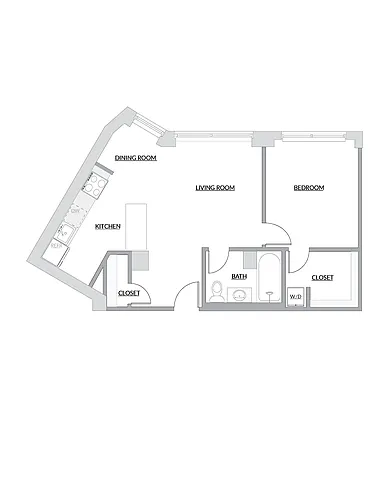 Floor plan One Bedroom F