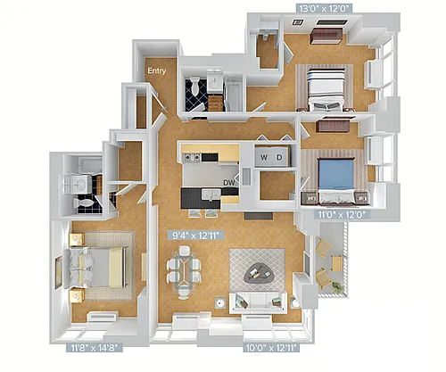 Floor plan C1-1452-2bath-upgrade