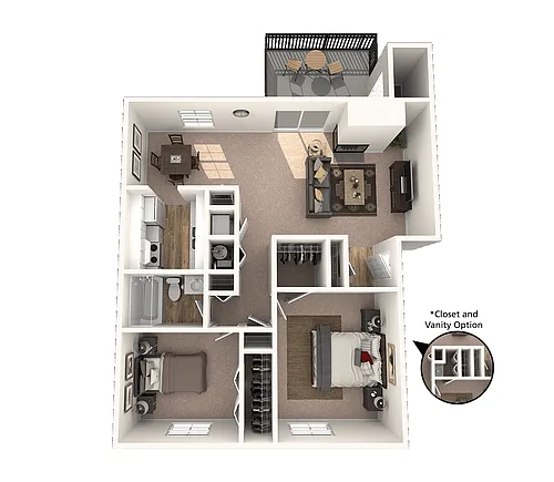 Floor plan Two Bedroom Apartment Large