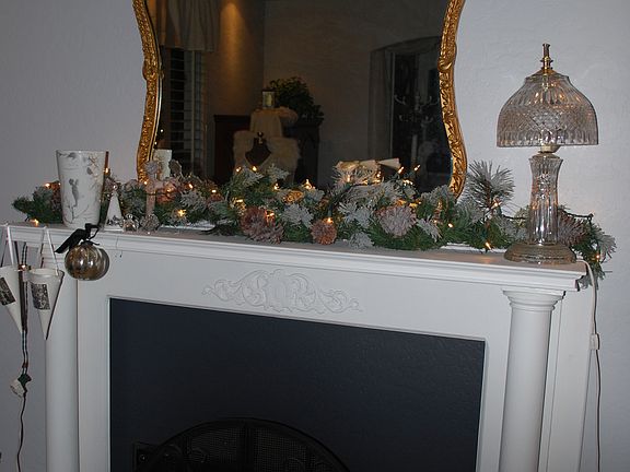 mantel in living room