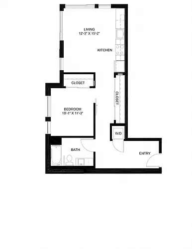 Floor plan One Bedroom B5