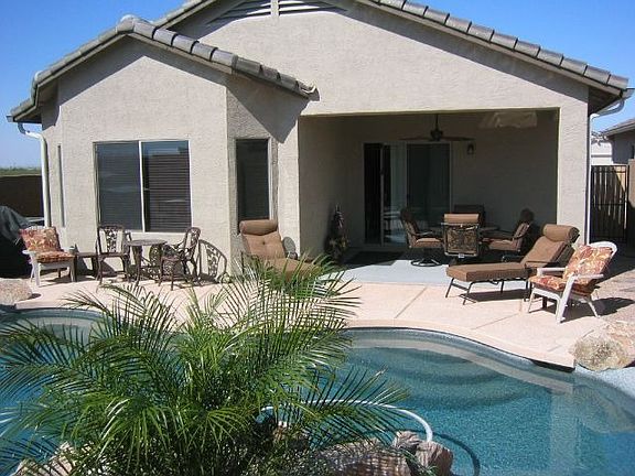 Back yard view to patio