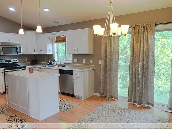 Kitchen with patio door