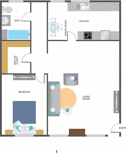 Floor plan One Bedroom D