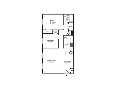 Floor plan Two Bedroom