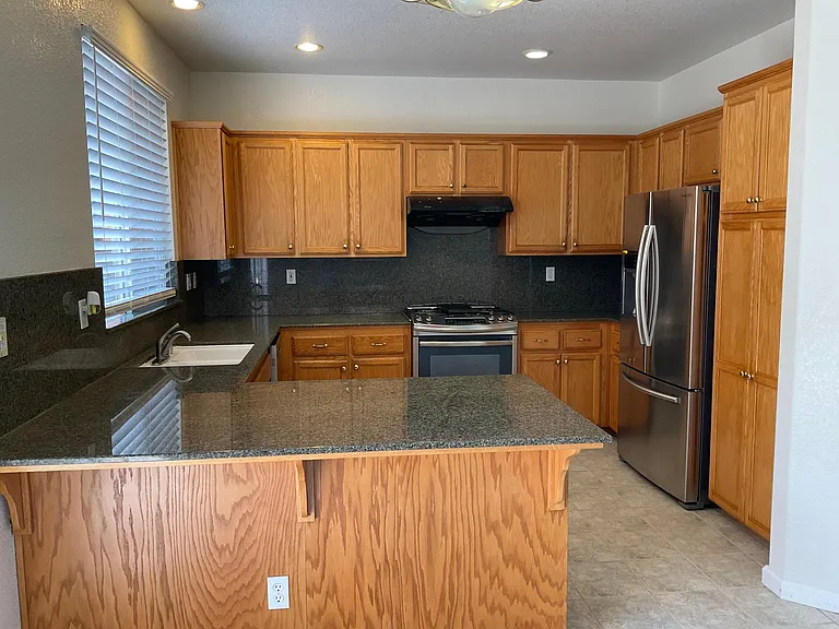 Kitchen with granite countertops