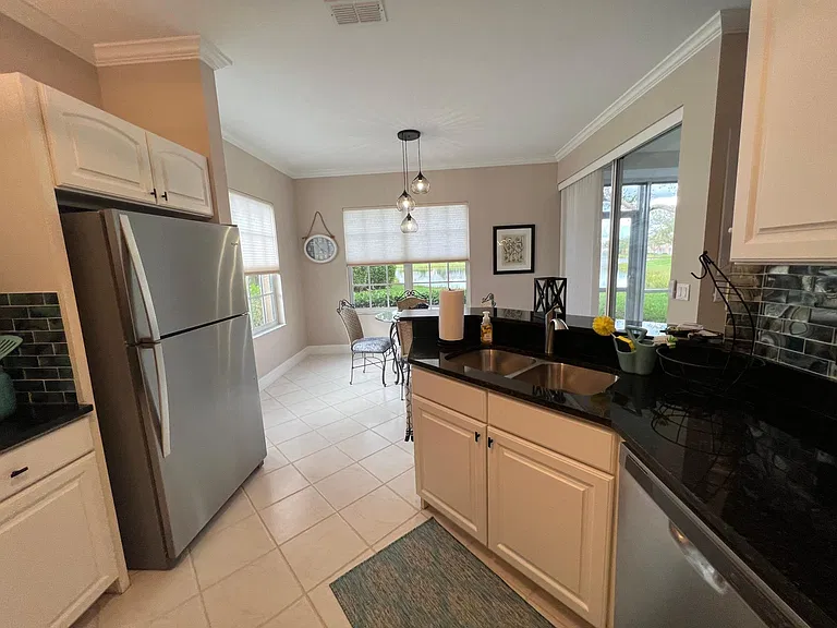 Kitchen facing dinette and lake view