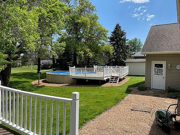 View of pool from back deck