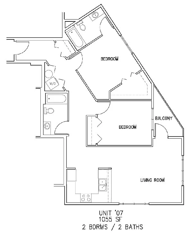 Floor plan 2x2 W/D