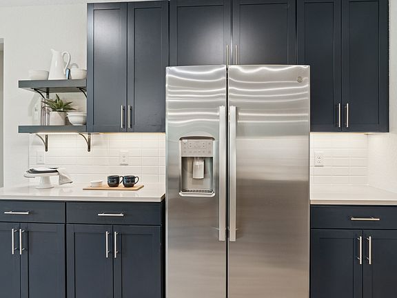 Kitchen with floating shelves