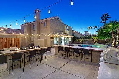The BBQ area along with the seating sofas