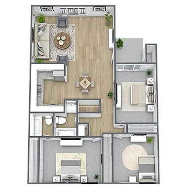 Floor plan C1: 3 Bed 1.5 Bath