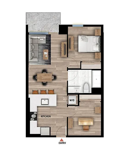 Floor plan A1-10 - 1 Bedroom