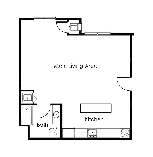 Floor plan Studio | 570 sqft