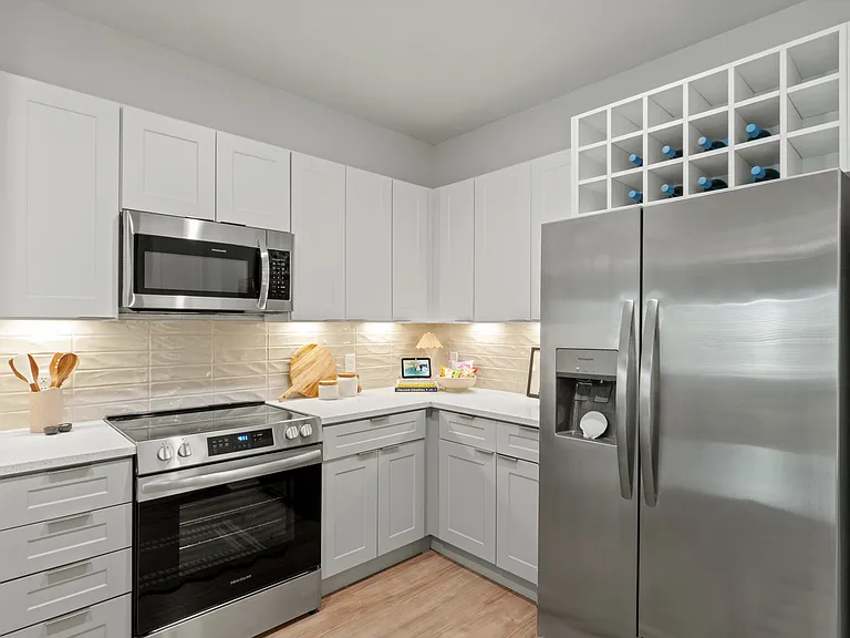 Kitchen with Quartz Countertop and Stainless Steel Appliances