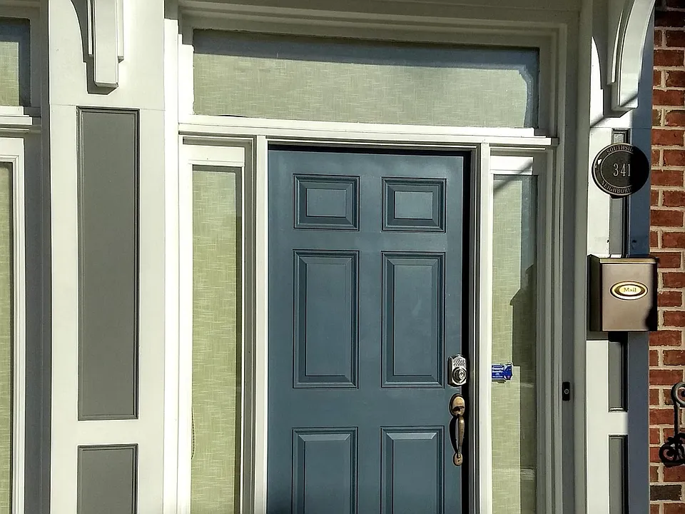 front door with electronic lock