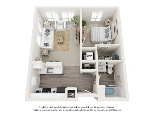 Floor plan 2115 1X1 BACK CORNER