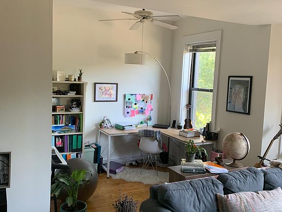 living room and office nook