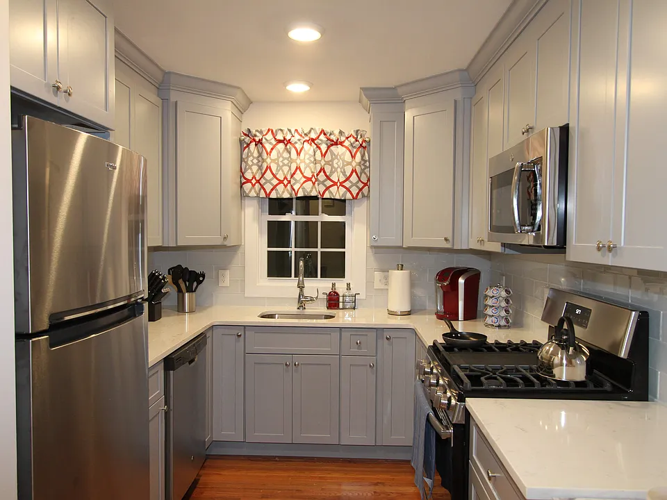 Updated designer kitchen with granite countertops