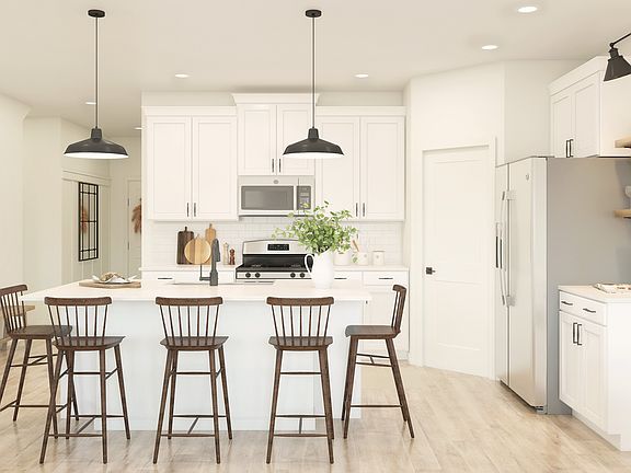 Pendant lighting over island