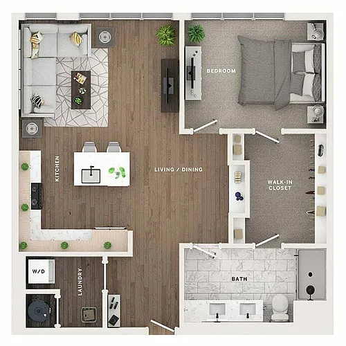 Floor plan 1BR/1BA - A8