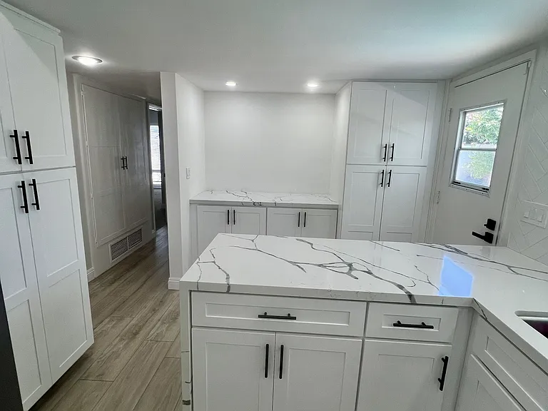 New granite countertops and added storage area