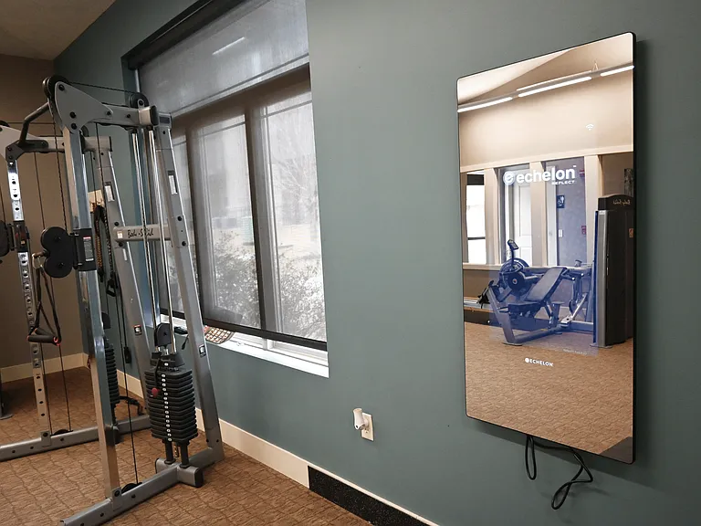 Eccelon mirror located in the gym at The Sterling Kearney.