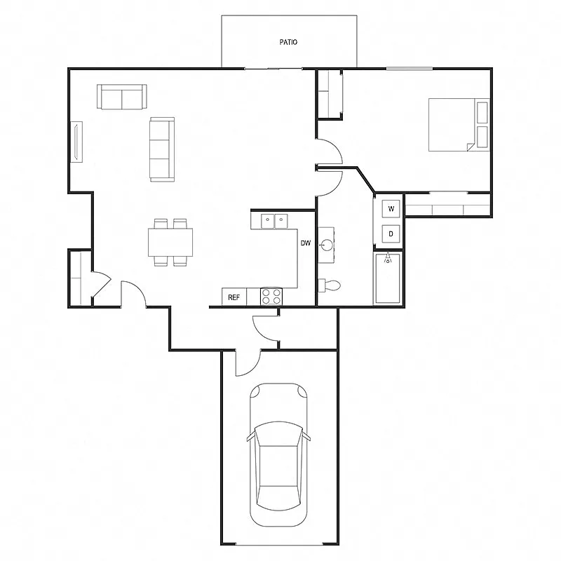 Floor plan 1 Bed 1 Bath