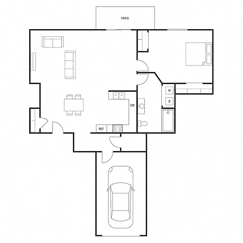 Floor plan 1 Bed 1 Bath